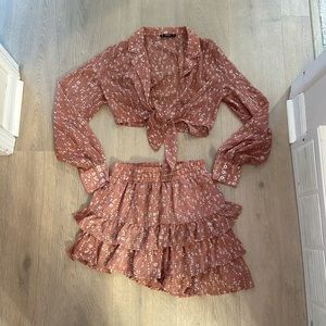 Two piece skirt and top set